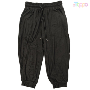 Plus-Size Casual Athletic Capri Pants Loose Fit Elastic Drawstring Comfort Pants 