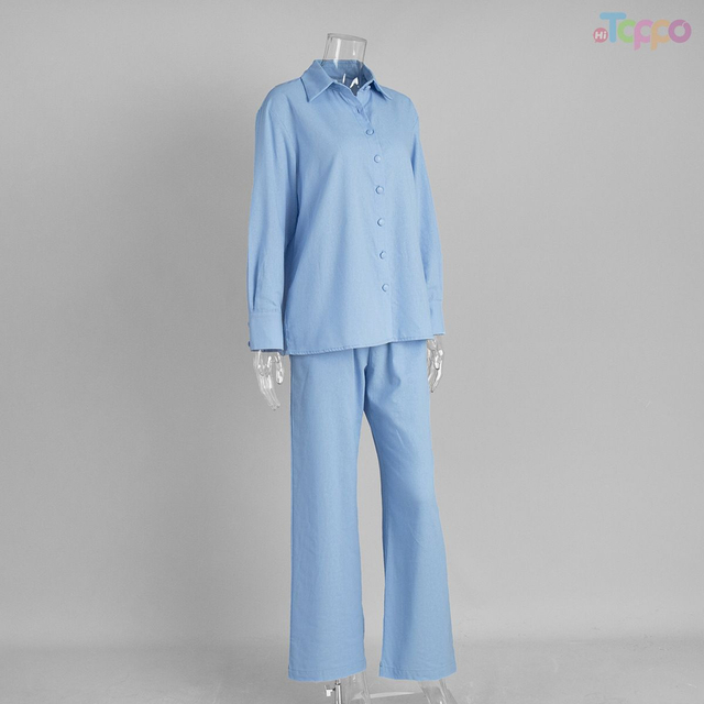 Soft Light Blue Relaxed Fit Loungewear Set