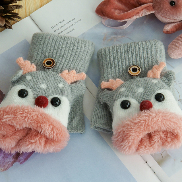 Jacquard half-finger covered glove