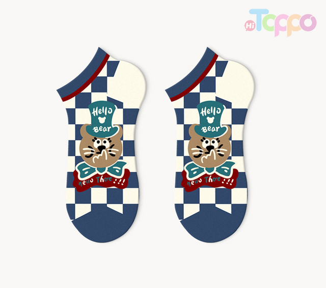 Lukmi cartoon summer shallow mouth low help thin boat socks