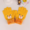 Autumn/Winter Knit Gloves Outdoor Warm Five Finger Printed Cat Cute Children Gloves 