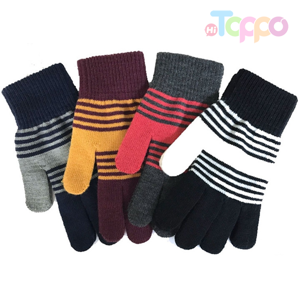 Acrylic Stripe Gloves Women And Men Winter Gloves Unisex Gloves