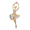 Dancing Girl Pearl Rhinestone oil brooch