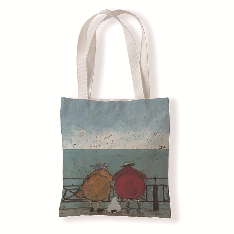 Old Man oil painting canvas bag