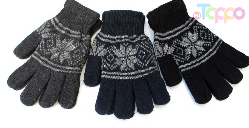 New Jacquard Thickened Knitted Gloves Wholesale Men's All-Finger Outdoor Glove Discount