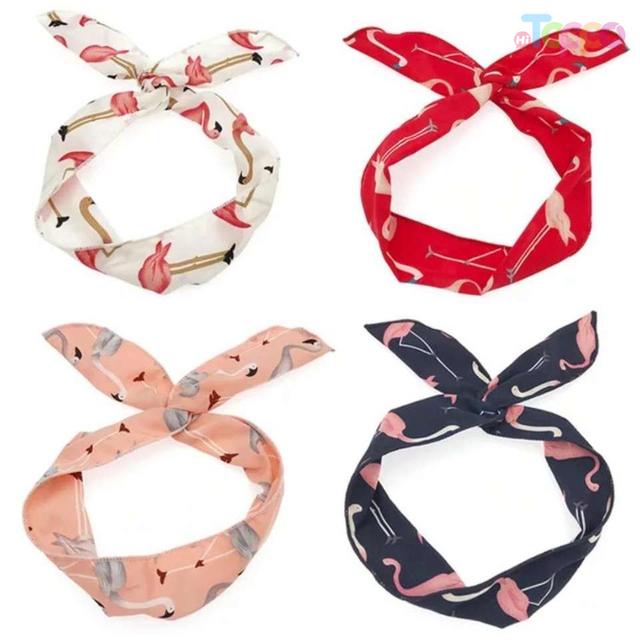 Stylish Rabbit Ears Print Headband Outdoor Sport Hairband with Aluminium Wire