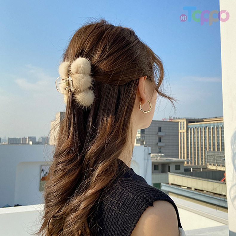 Fabric and Fake Fur Headbands For Women-Set Hair