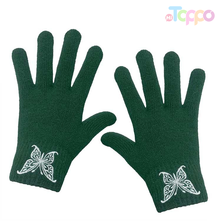Acrylic 7-gage Jacquard Butterfly Embroidery Gloves