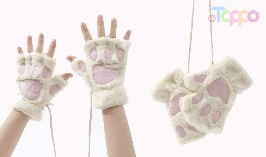 Bejirog Embroidery Fingerless Gloves