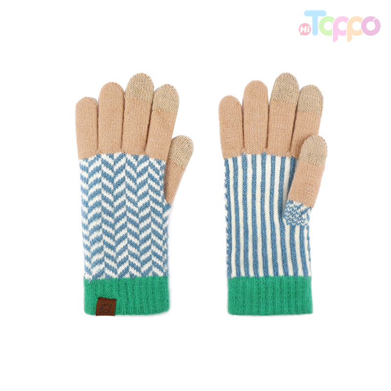 Acrylic 7 Gage Jacquard Touch Panel Gloves 