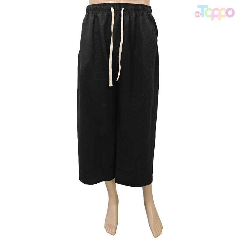 Drawstring Elastic Waist Loose Wide-Leg Pants Comfort Casual Essential