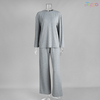 Women's Long Sleeve Soft Loose-Fit Heather Gray Lounge Pajama Set