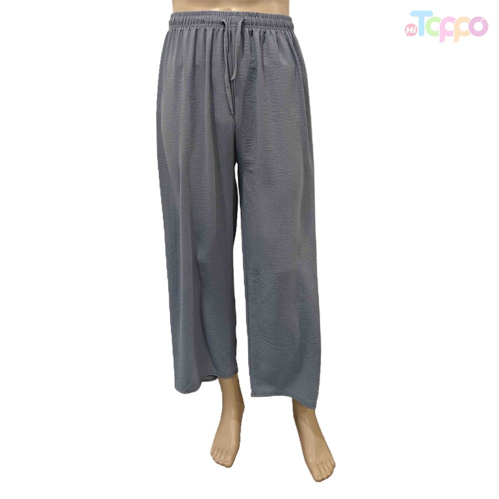 Comfortable Loose Slimming Pants, Elastic Waist Drawstring Straight Wide Leg Solid Color Casual Pants