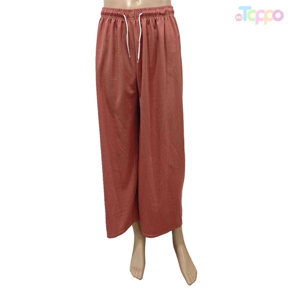 Red Wide Leg Drawstring Pants, Comfortable Lounge Pants