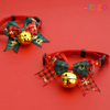 Festive Plaid Bowtie Collar with Bell for Pets