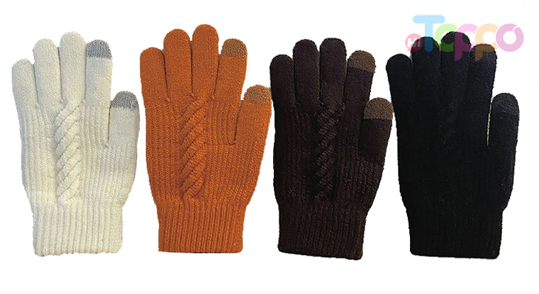 Acrylic Purl Jacquard Touch Panel Gloves 