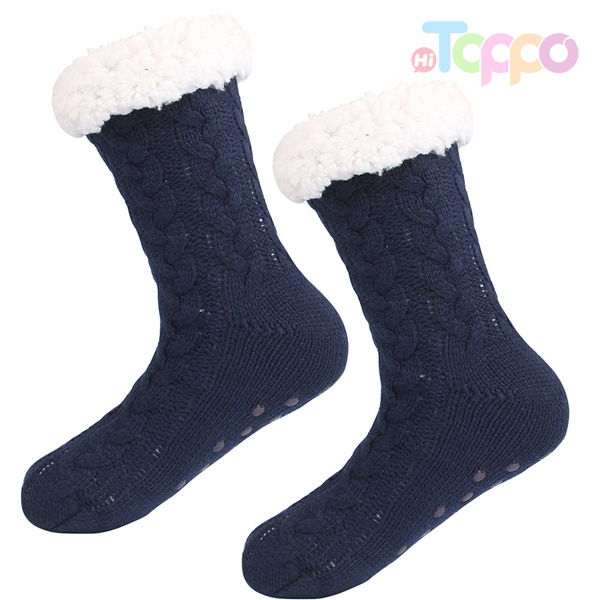 Acrylic Knit Floor Socks Knit Stockings Thick Cotton Velvet Lining Warm Stockings