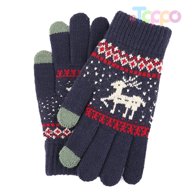 Women Mobile Phone Winter Touch Screen Gloves with Jacquard pattern