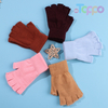 Adult Winter Gloves Warm Acrylic Knit Fingerless Solid Gloves