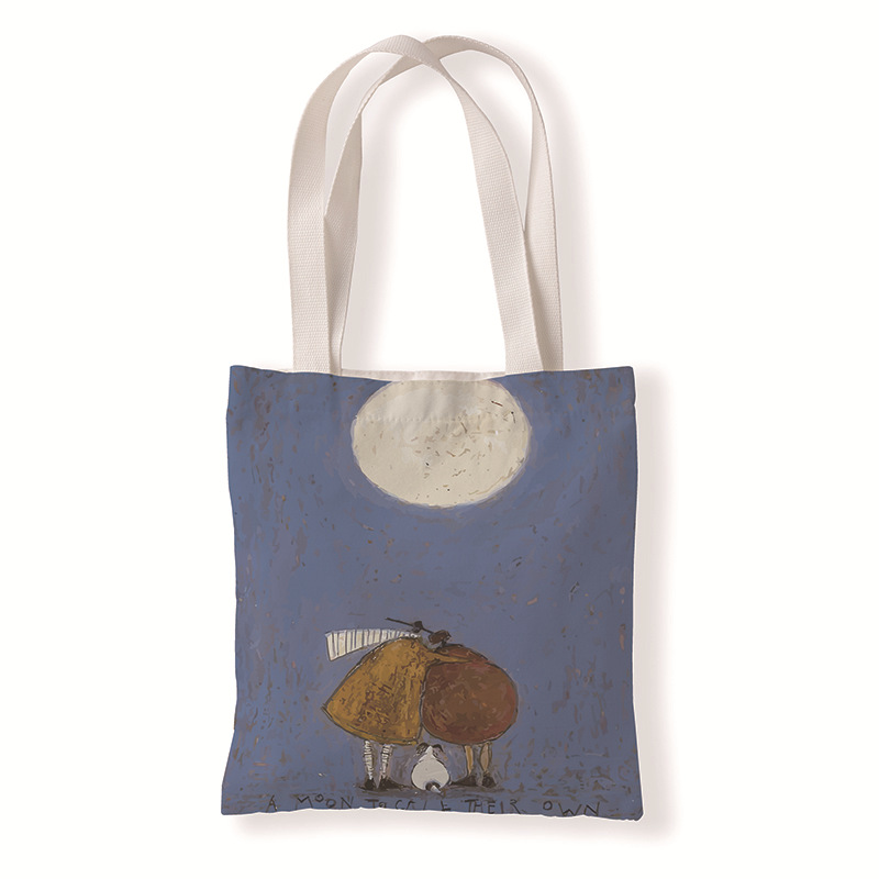 Old Man oil painting canvas bag