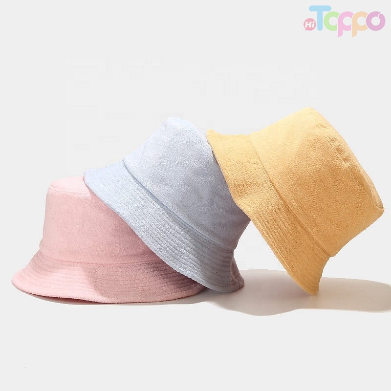 Plain Cotton Blank Terry Cloth Towel Bucket Hat