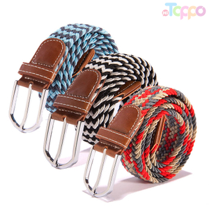 Metal Buckle Woven Stretch Braided Belt Women Men Golf Sports Elastic Belt