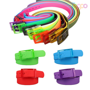 Multi Color Durable Silicone Waist Belt With Plastic Buckle For Men And Women