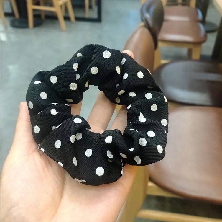 Colorful POLKA DOTS, matching scrunchies,