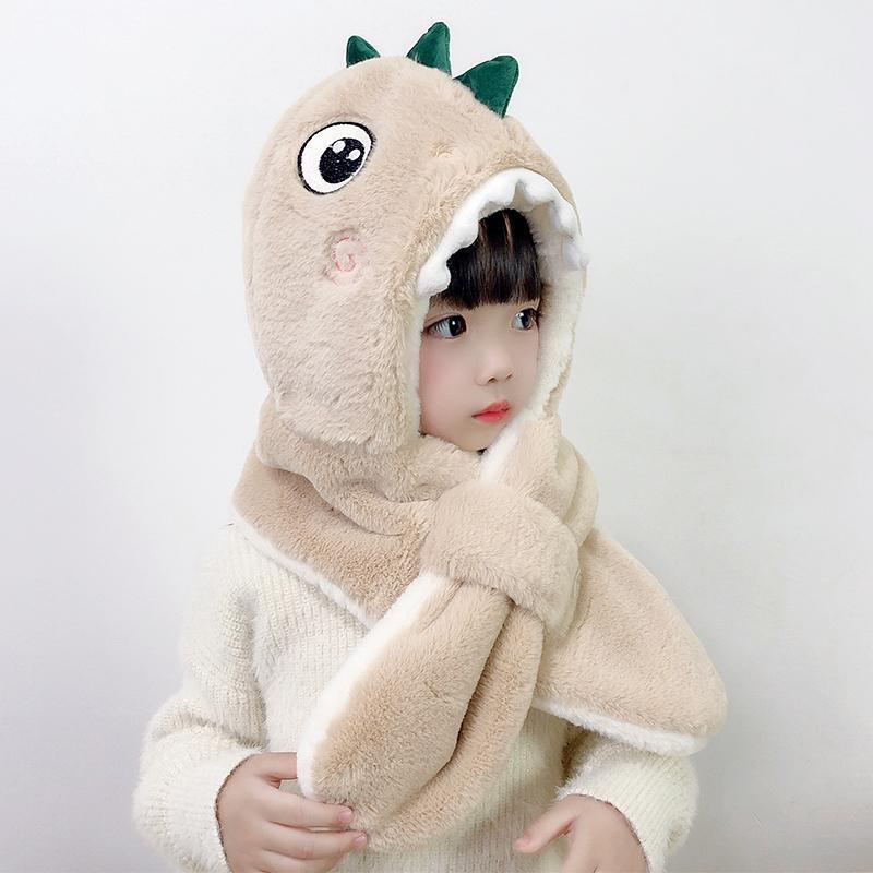 Warm stuffed dinosaur hat