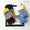 Acrylic 7-gage Checkerboard Grids Jacquard Touch Panel Gloves 