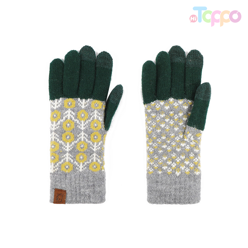 Acrylic 7 Gage Jacquard Touch Panel Gloves 