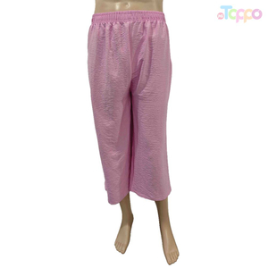 Women's Solid Color Elastic Waist Casual Wide-Leg Lounge Pants 