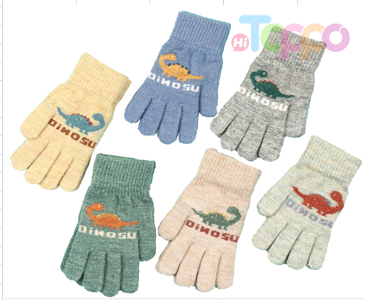Acrylic Dinosaurs Jacquard Gloves 