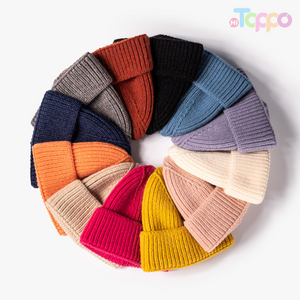 Women Core Spun Yarn Solid Jacquard Knitted Hat
