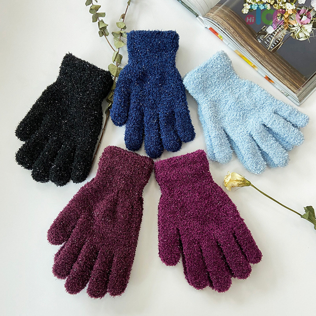 Ladies Knitted Super Soft Cosy Glove Solid Color 