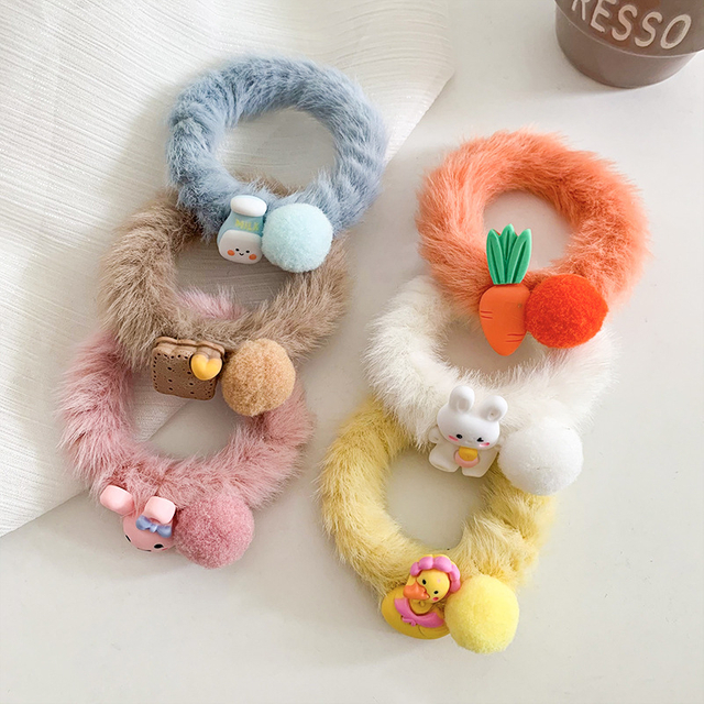 Cartoon plush hair loop