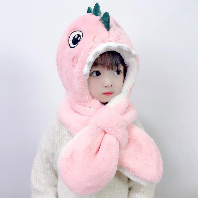 Warm stuffed dinosaur hat