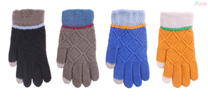 Acrylic 7 Gage Purl Jacquard Gloves 