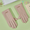 Winter Thicken Warm Touch Screen Gloves Soft Fashion Simple Solid Gloves for Women