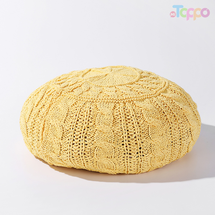 Summer Korean version of the beret linen knitted twist hat