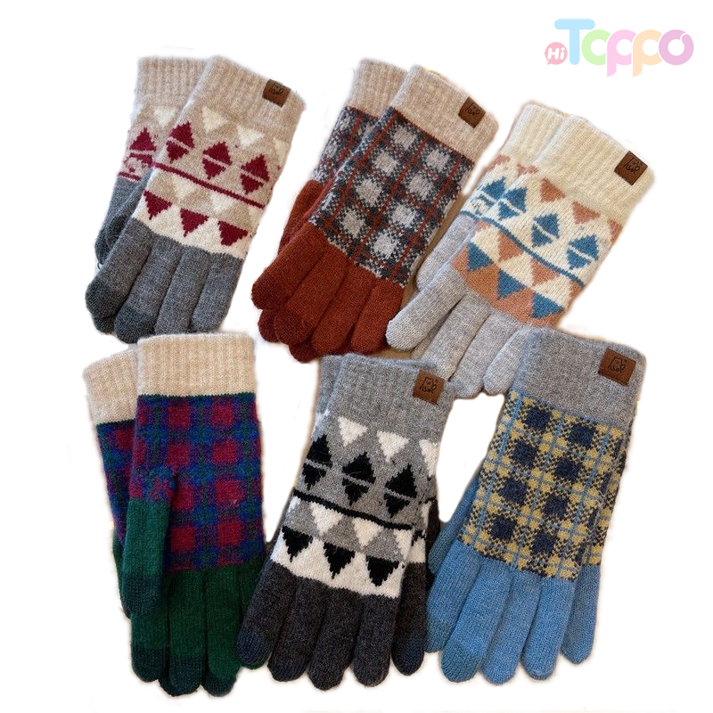 Acrylic Jacquard Touch Panel Gloves