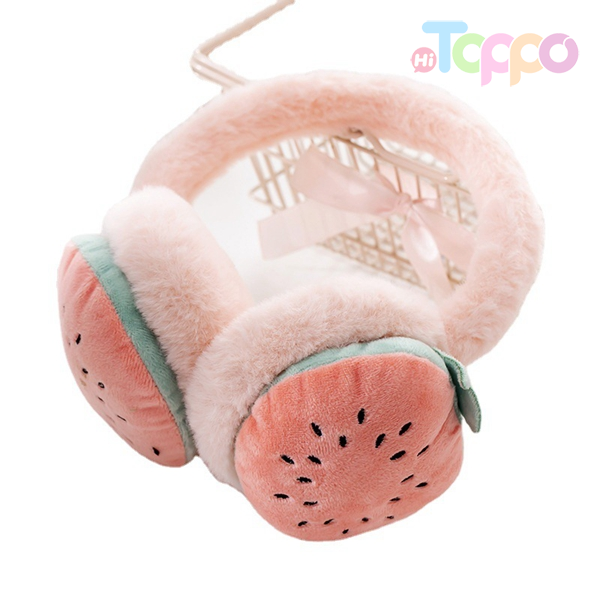 Fake Fur Cute Fruit Shapes Earmuff Winter Ear Cover Polyester Embroidery Earwarmer