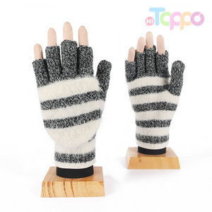 Fingerless Texting Women Ladies Winter Knitted Flip Gloves 