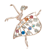 Dancing Girl Pearl Rhinestone oil brooch