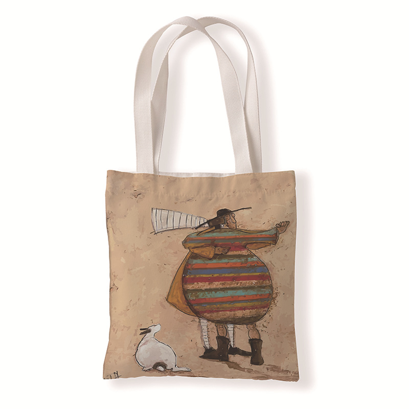 Old Man oil painting canvas bag