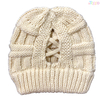 Crisscross Acrylic Knitted Women's Knit Ponytail Beanie Hat Winter Crochet Women Warm Knitted Hat