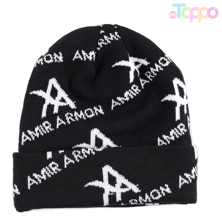 Beanies Hats All over Logo Knitted Jacquard Winter Skull Beanie