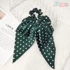 Trendy Women Fashion Elastic Hair Scrunchies Accessories Ponytail Holder with Long Ribbon Hair Tie Bow Headband