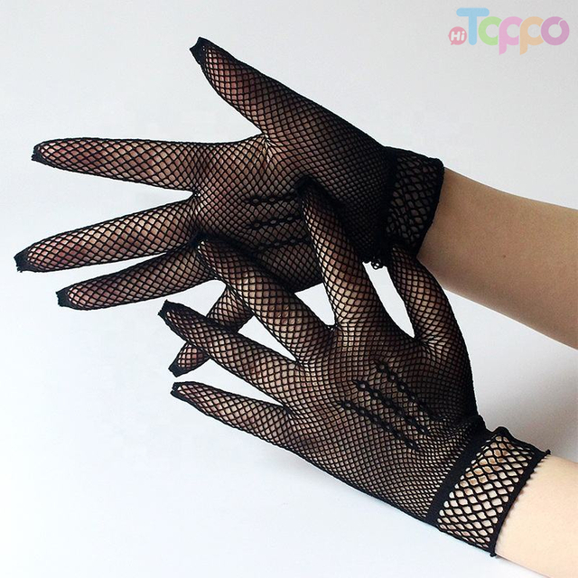 Sexy Girls Hollow Fishnet Gloves Summer Full Finger Gloves Punk Goth Lady Disco Dance Costume Mesh Gloves