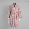 Women's Pink Leopard Print Self-Tie Waist Quilted Robe